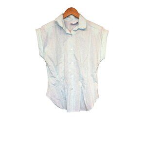 Vintage Eyelet Blouse Floral Short Sleeve Button Up Shirt Fairycore Feminine